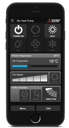 Mitsubishi's My Heat Pump App gives you full control, wherever you are.