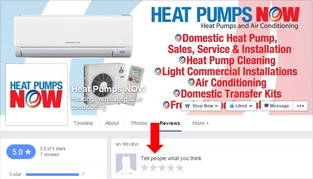 On Facebook you can give Heat Pumps NOW a star rating out of 5.