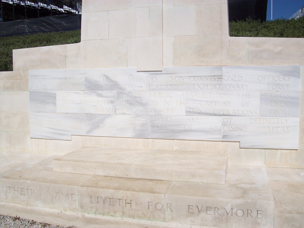 The New Zealand Cenotaph at Chunuk Bair, Gallipoli