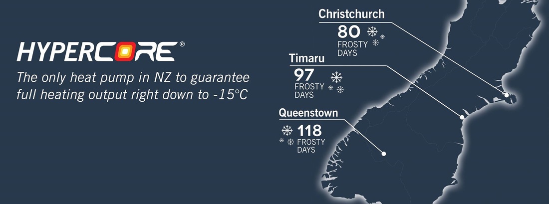 Mitsubishi Hypercore Heat Pumps will keep you warm when Christchurch is freezing.