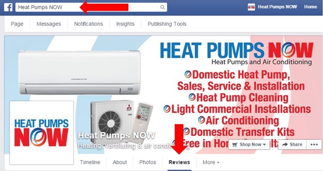 Login, and click on the reviews tab to recommend Heat Pumps NOW on Facebook.