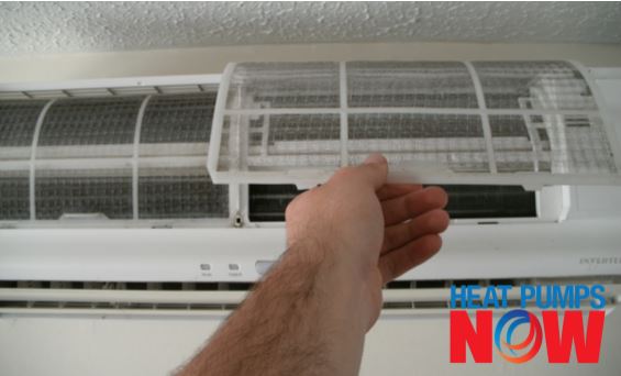 Put the newly cleaned air filters back in your heat pump.